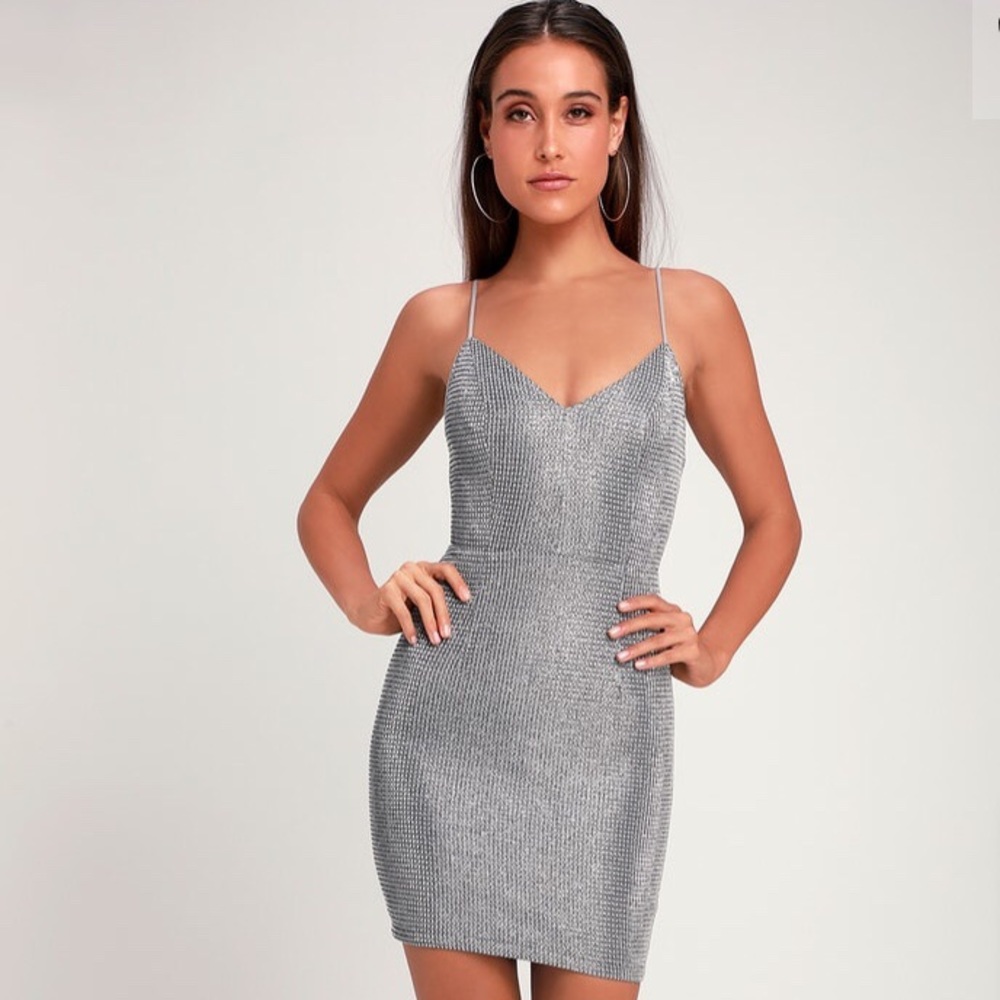 Lulus Silver Dress Size M